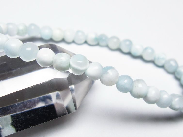 ラリマー ブレスレット 5mm メール便可 一点物 111-50884