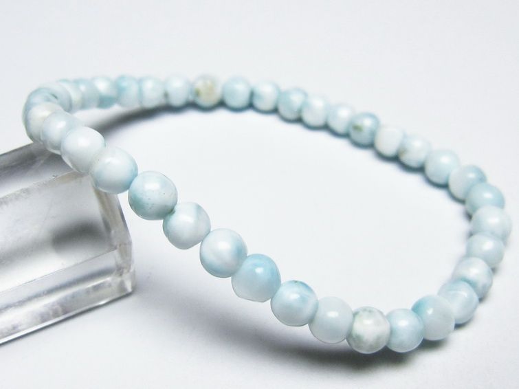 ラリマー ブレスレット 5mm メール便可 一点物 111-50885