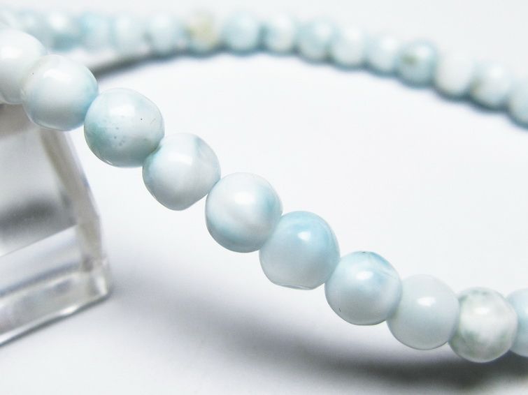 ラリマー ブレスレット 5mm メール便可 一点物 111-50885