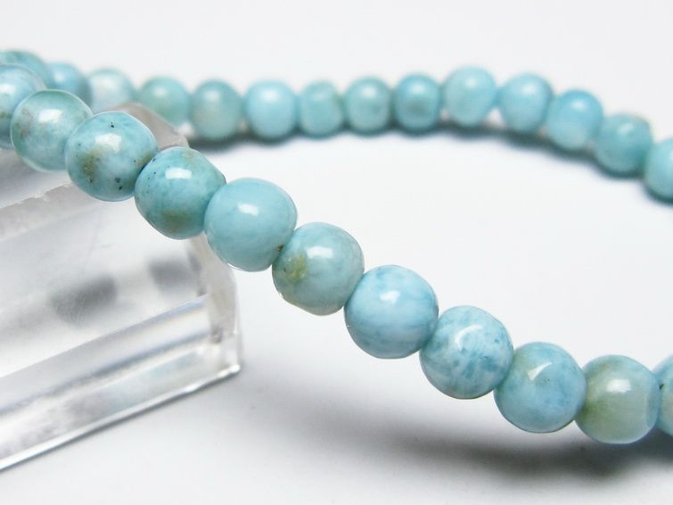 ラリマー ブレスレット 5mm メール便可 一点物 111-50886