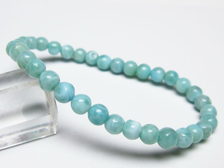 ラリマー ブレスレット 5mm メール便可 一点物 111-50892