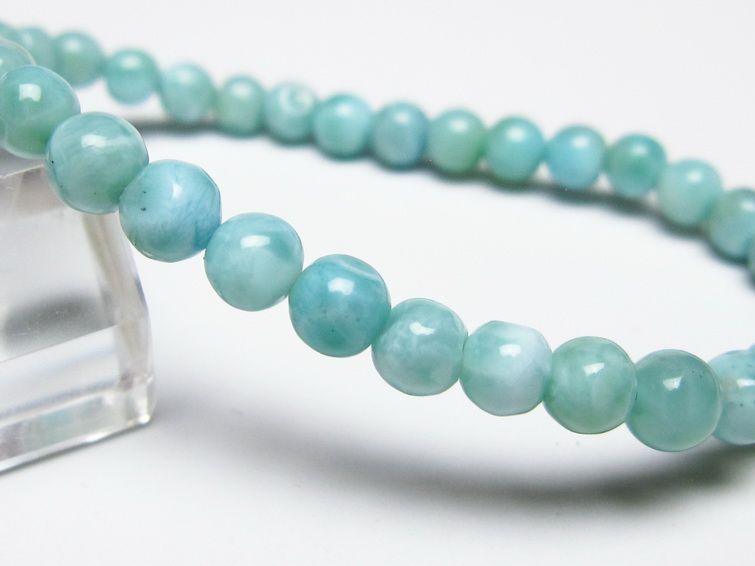ラリマー ブレスレット 5mm メール便可 一点物 111-50892