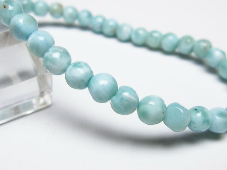 ラリマー ブレスレット 5mm メール便可 一点物 111-50893