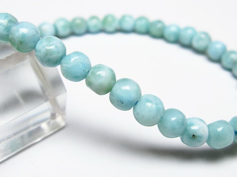 ラリマー ブレスレット 5mm メール便可 一点物 111-50894