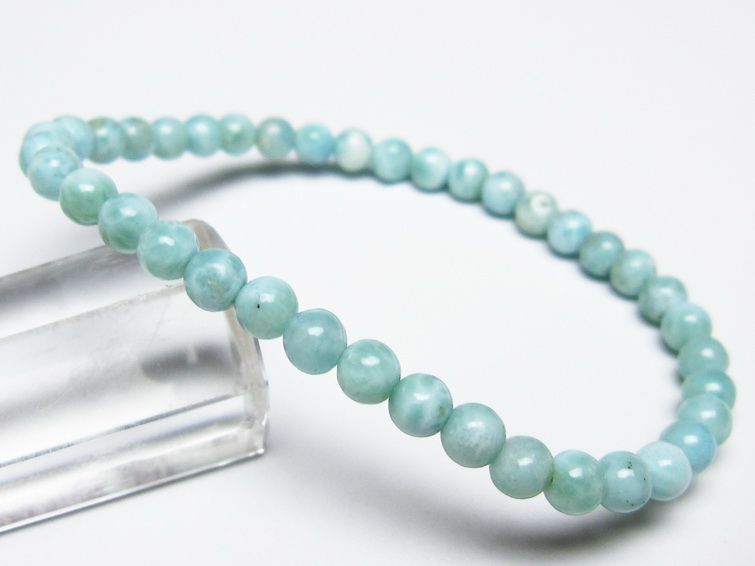 ラリマー ブレスレット 5mm メール便可 一点物 111-50895