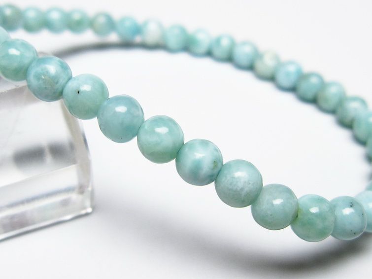 ラリマー ブレスレット 5mm メール便可 一点物 111-50895