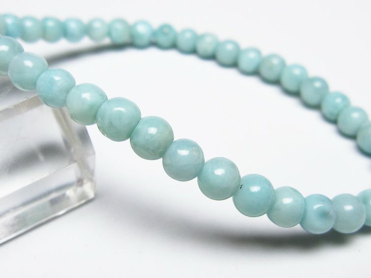 ラリマー ブレスレット 5mm メール便可 一点物 111-50896