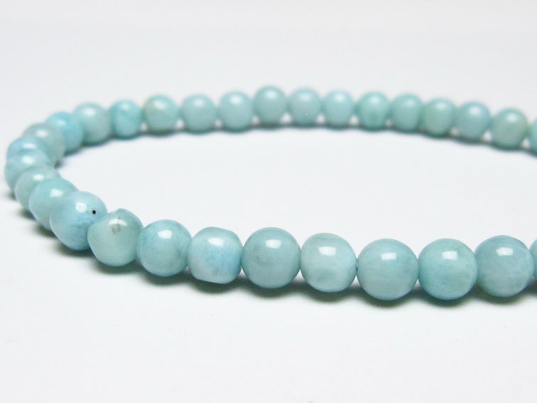 ラリマー ブレスレット 5mm メール便可 一点物 111-50896