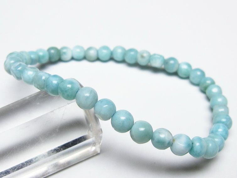 ラリマー ブレスレット 5mm メール便可 一点物 111-50897