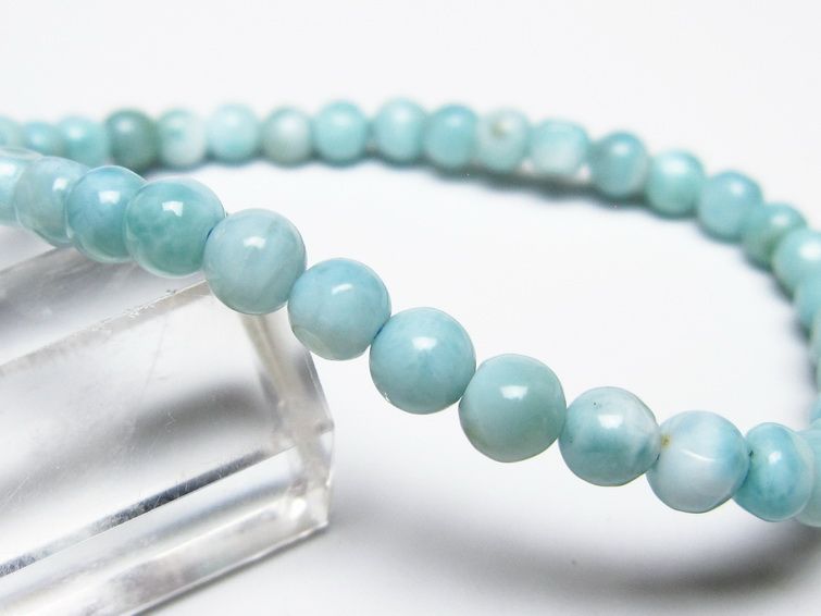 ラリマー ブレスレット 5mm メール便可 一点物 111-50897