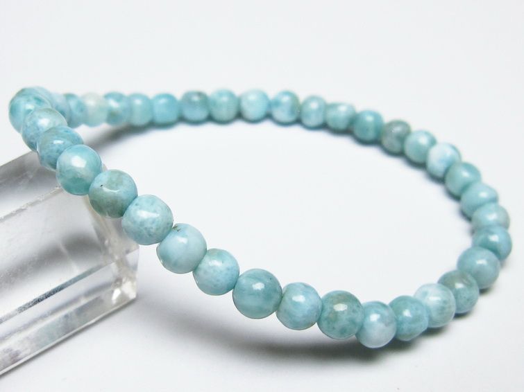 ラリマー ブレスレット 5mm メール便可 一点物 111-50898