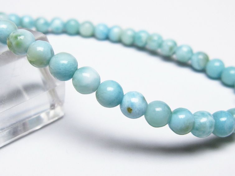 ラリマー ブレスレット 5mm メール便可 一点物 111-50899