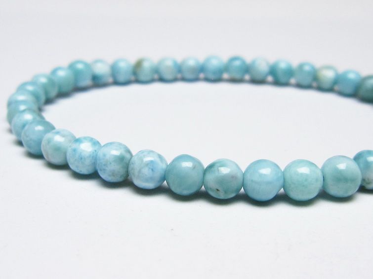 ラリマー ブレスレット 5mm メール便可 一点物 111-50900