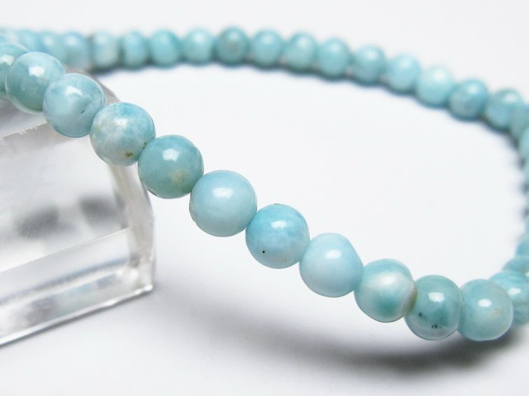 ラリマー ブレスレット 5mm メール便可 一点物 111-50901