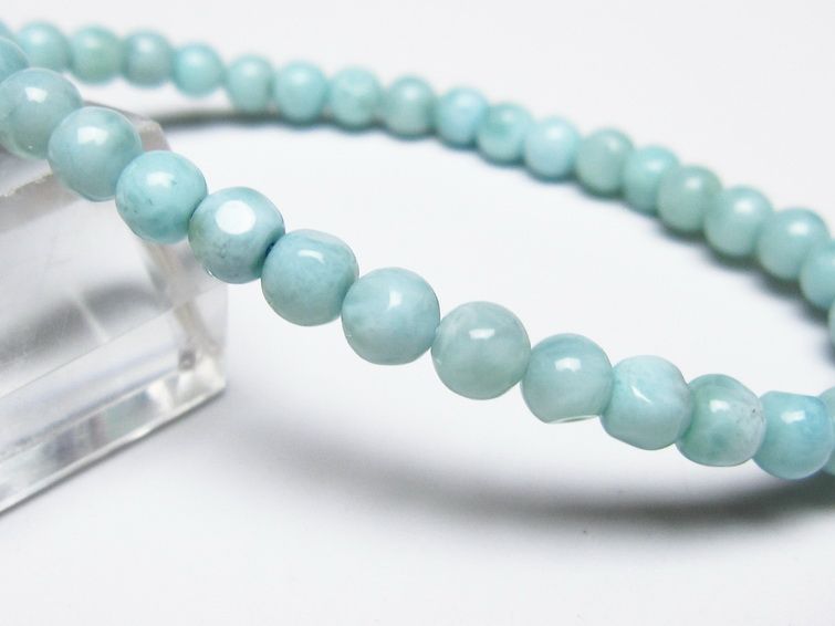 ラリマー ブレスレット 5mm メール便可 一点物 111-50902