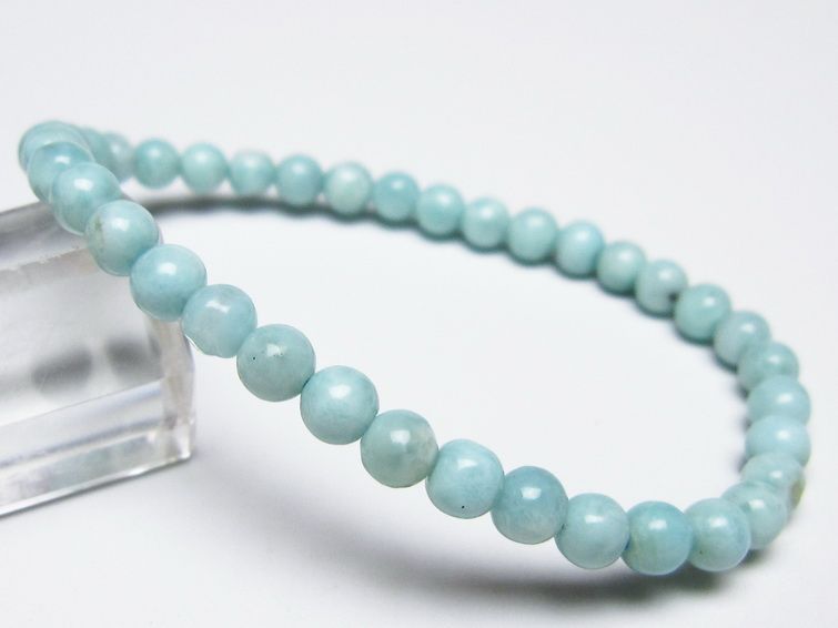 ラリマー ブレスレット 5mm メール便可 一点物 111-50903
