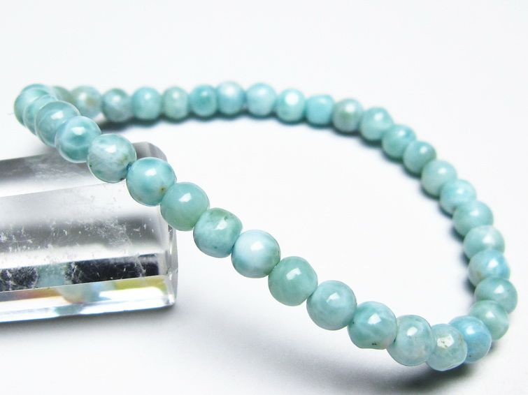 ラリマー ブレスレット 5mm メール便可 一点物 111-50904