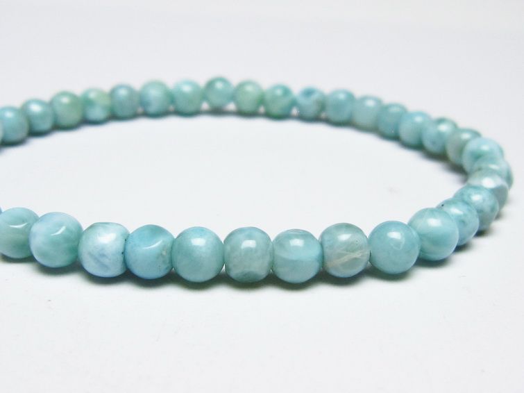 ラリマー ブレスレット 5mm メール便可 一点物 111-50905