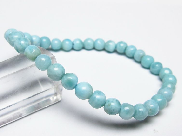 ラリマー ブレスレット 5mm メール便可 一点物 111-50907