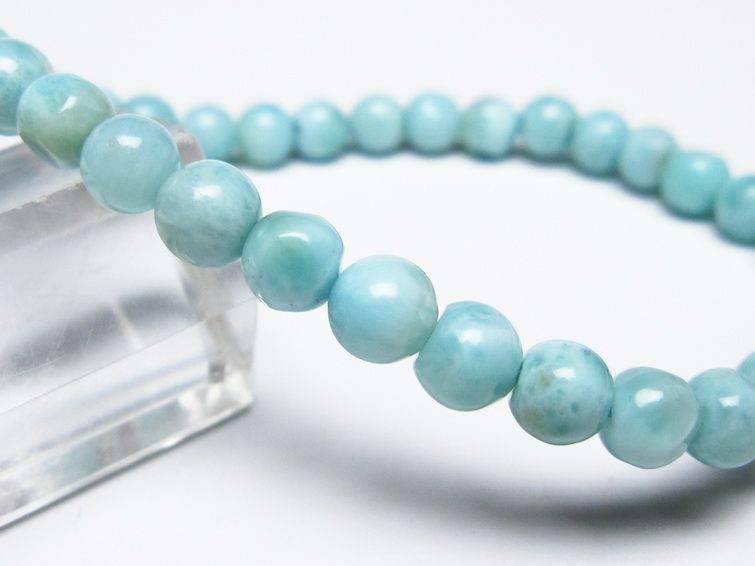 ラリマー ブレスレット 5mm メール便可 一点物 111-50907