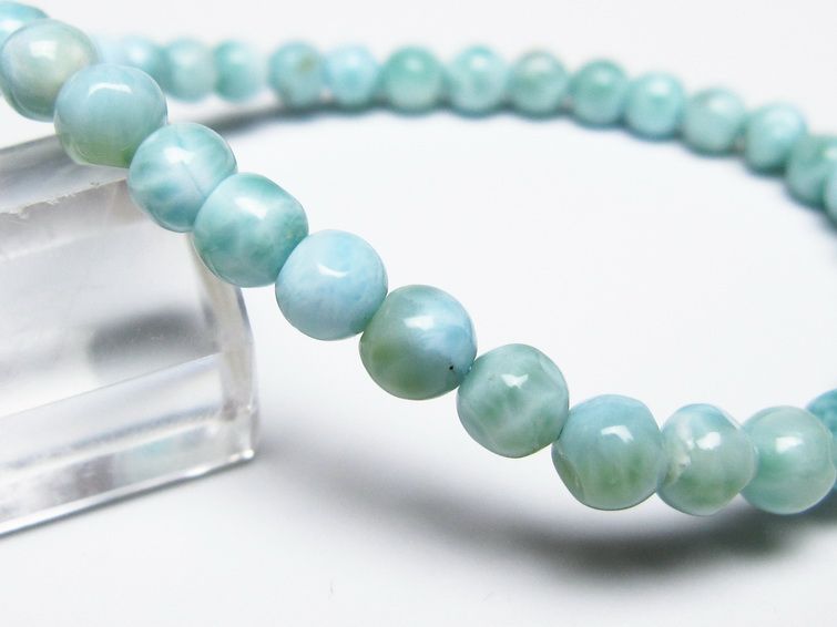 ラリマー ブレスレット 5mm メール便可 一点物 111-50908