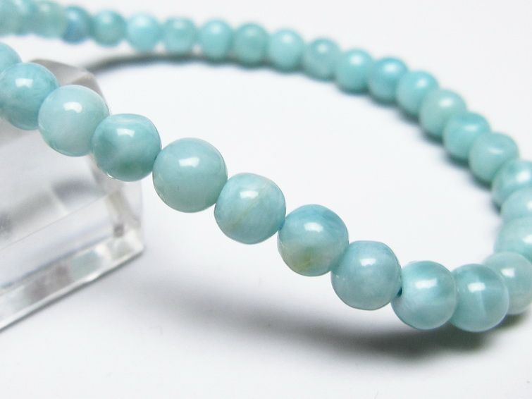 ラリマー ブレスレット 5mm メール便可 一点物 111-50909