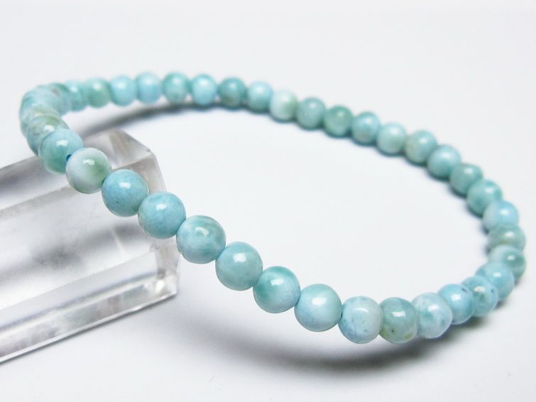 ラリマー ブレスレット 5mm メール便可 一点物 111-50911