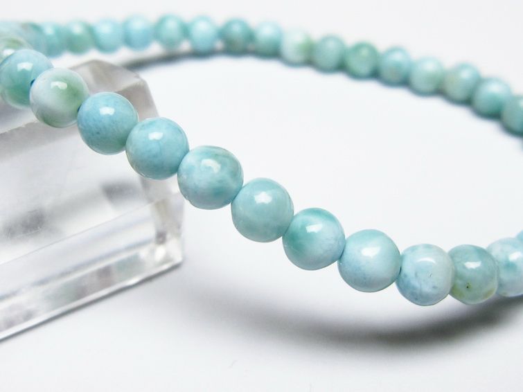 ラリマー ブレスレット 5mm メール便可 一点物 111-50911