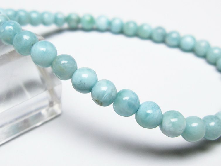 ラリマー ブレスレット 5mm メール便可 一点物 111-50912