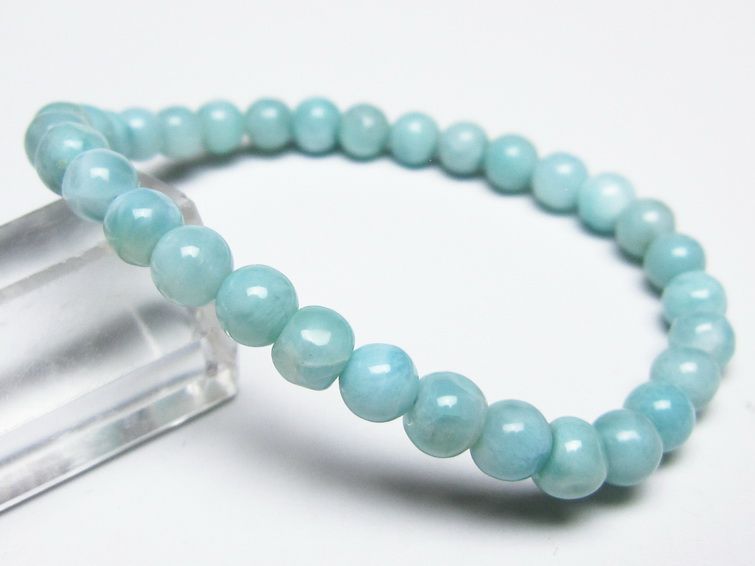 ラリマー ブレスレット 6mm メール便可 一点物 111-50920