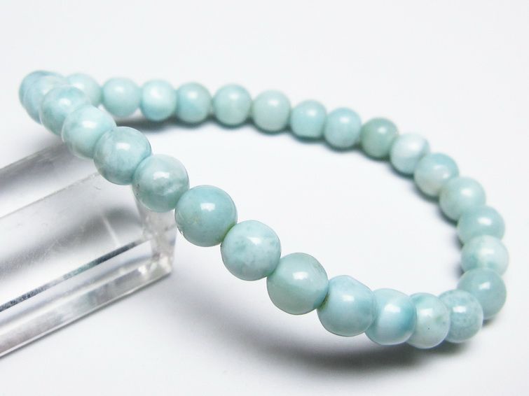 ラリマー ブレスレット 6mm メール便可 一点物 111-50922