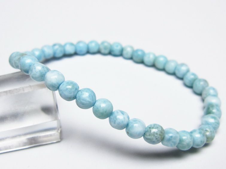 ラリマー ブレスレット 5mm メール便可 一点物 111-50927