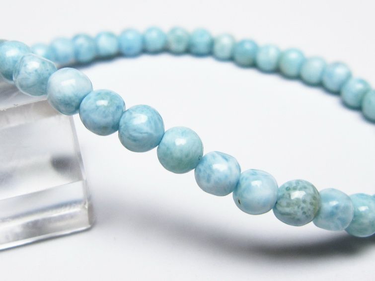 ラリマー ブレスレット 5mm メール便可 一点物 111-50927