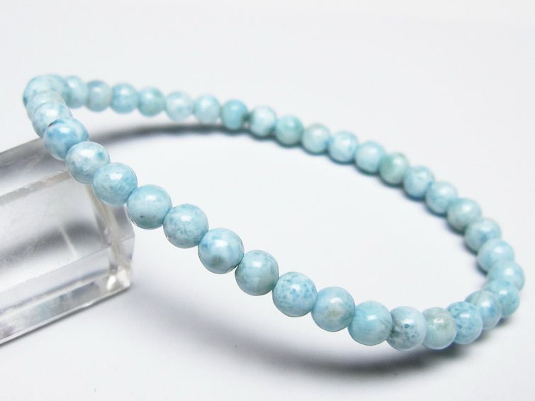 ラリマー ブレスレット 5mm メール便可 一点物 111-50929