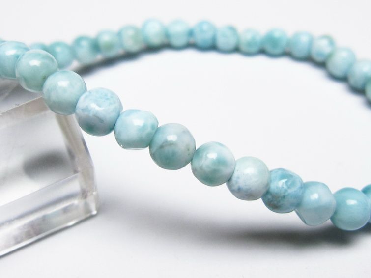 ラリマー ブレスレット 5mm メール便可 一点物 111-50930
