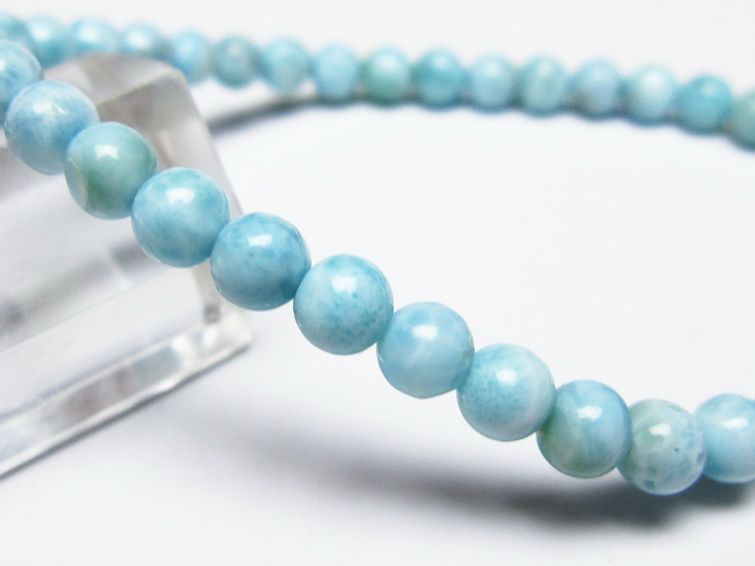 ラリマー ブレスレット 5mm メール便可 一点物 111-50931