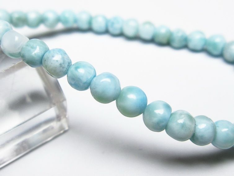ラリマー ブレスレット 5mm メール便可 一点物 111-50933