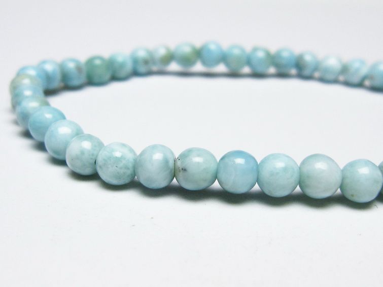 ラリマー ブレスレット 5mm メール便可 一点物 111-50934