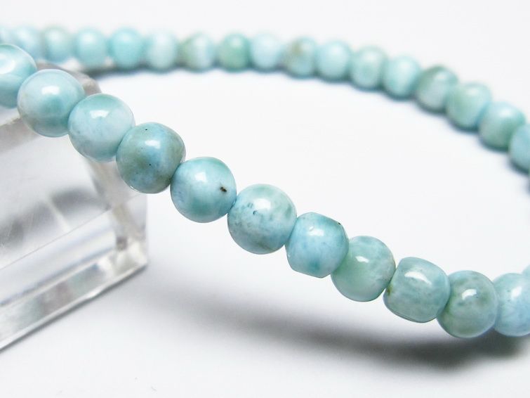 ラリマー ブレスレット 5mm メール便可 一点物 111-50935