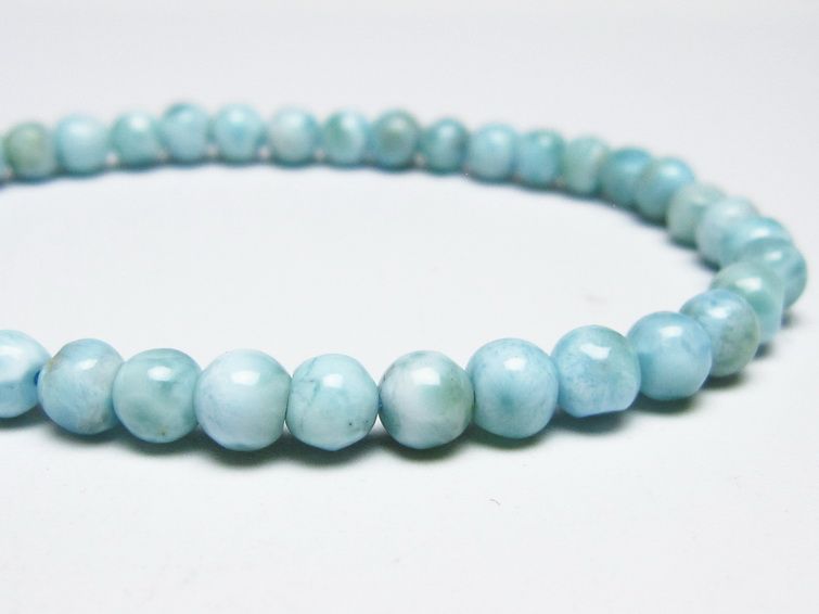 ラリマー ブレスレット 5mm メール便可 一点物 111-50935