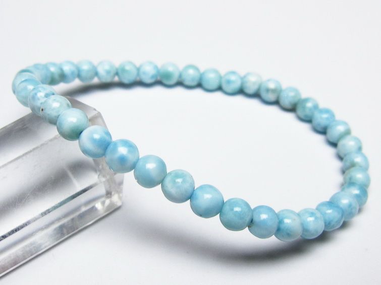 ラリマー ブレスレット 5mm メール便可 一点物 111-50936