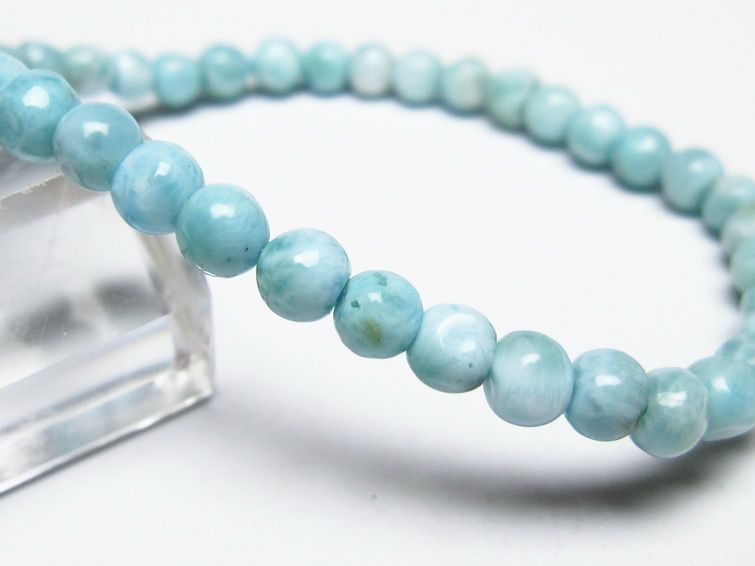 ラリマー ブレスレット 5mm メール便可 一点物 111-50940
