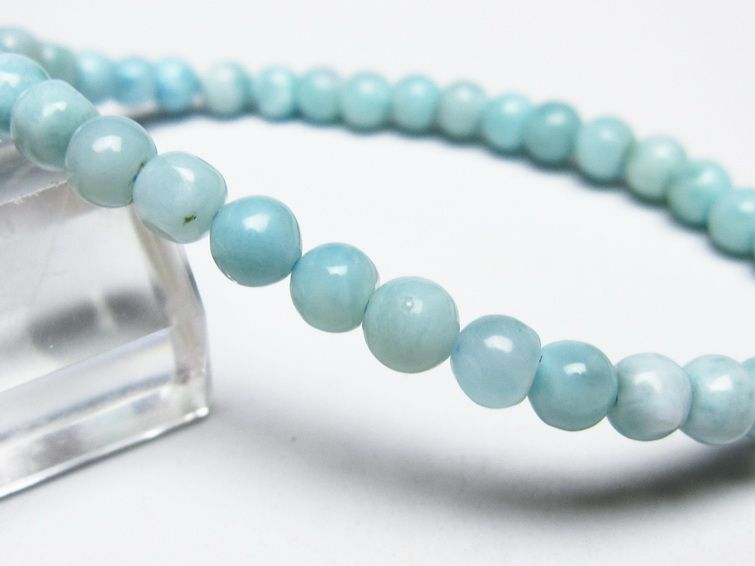 ラリマー ブレスレット 5mm メール便可 一点物 111-50941