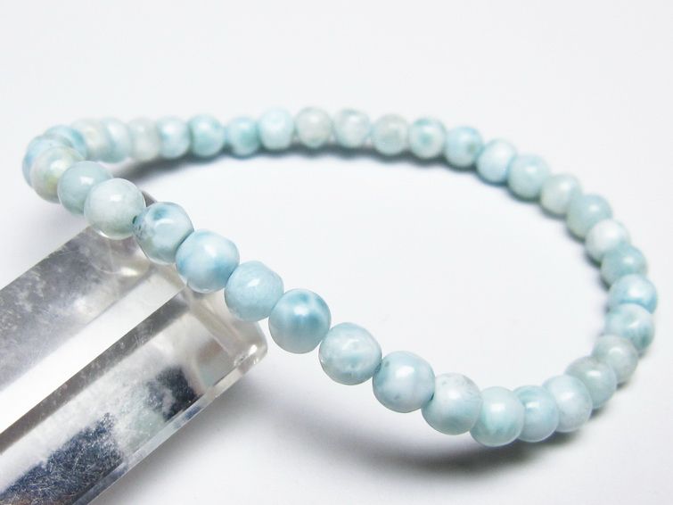 ラリマー ブレスレット 5mm メール便可 一点物 111-50949