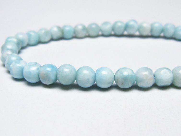 ラリマー ブレスレット 5mm メール便可 一点物 111-50950