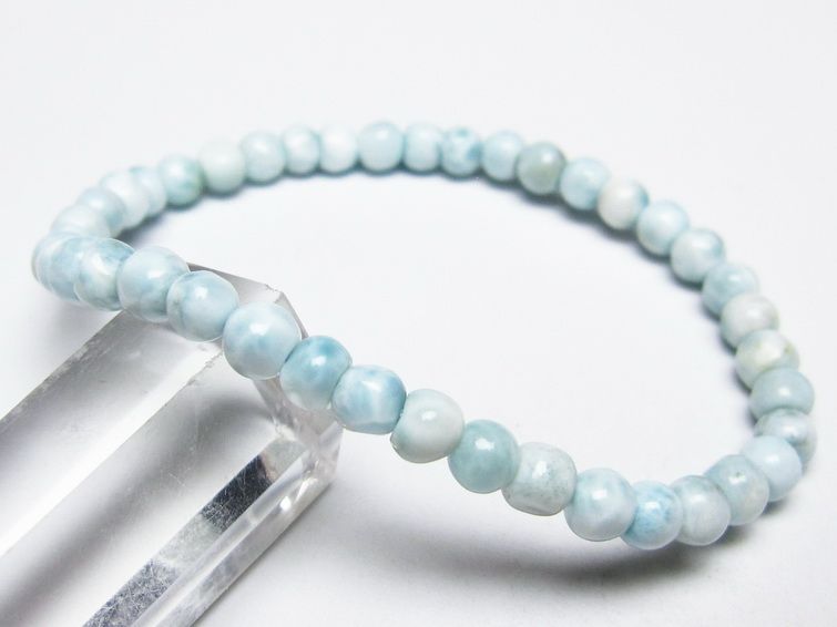 ラリマー ブレスレット 5mm メール便可 一点物 111-50951