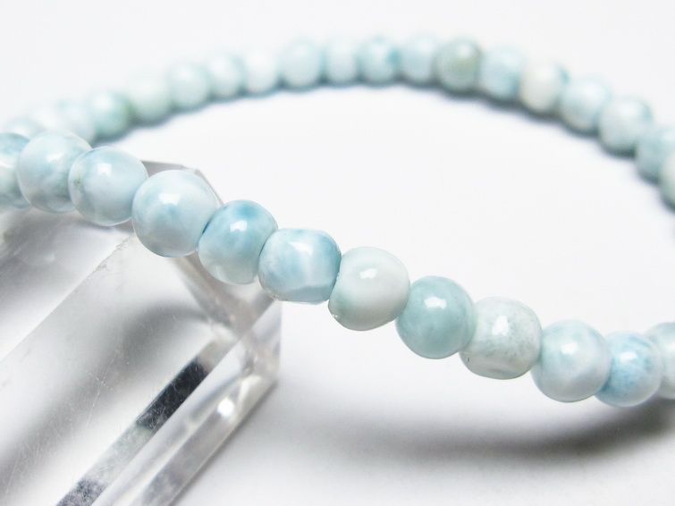 ラリマー ブレスレット 5mm メール便可 一点物 111-50951