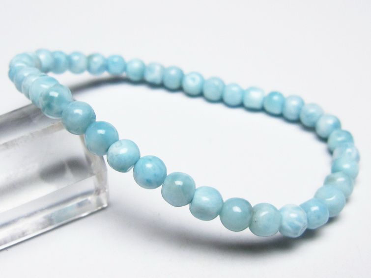 ラリマー ブレスレット 5mm メール便可 一点物 111-50952