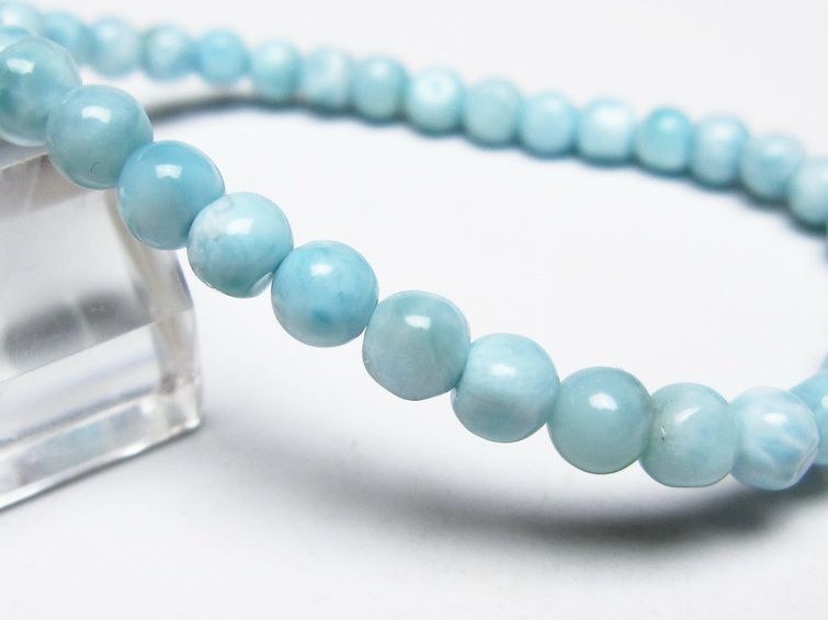 ラリマー ブレスレット 5mm メール便可 一点物 111-50952