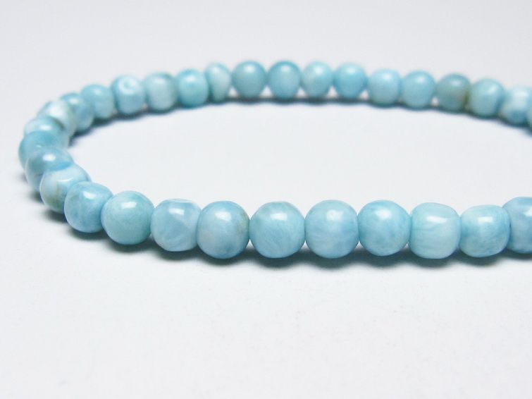 ラリマー ブレスレット 5mm メール便可 一点物 111-50952